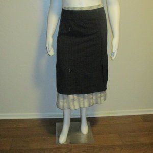 Lauren Vidal Black Gray Skirt XL